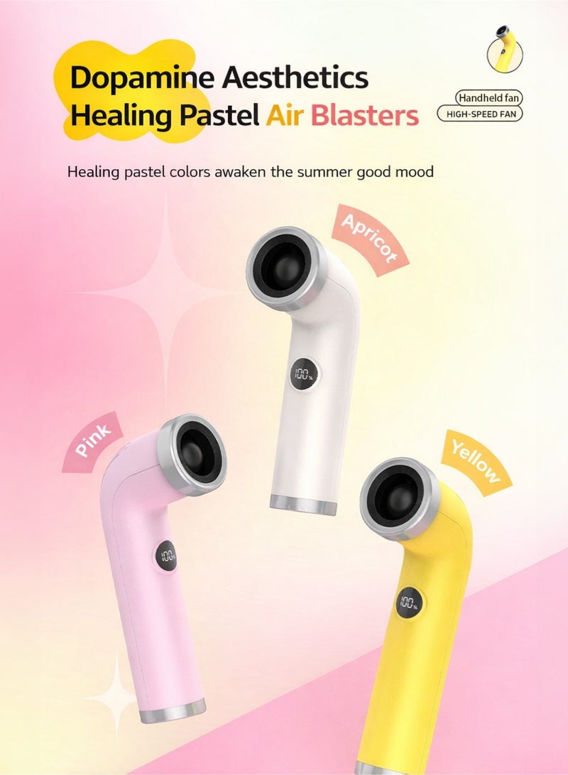 Manhua Portable Bladeless Handheld Fan with LED Display,100-Speed Turbo Airflow,3000mAh Rechargeable Cooling Fan - Image 2